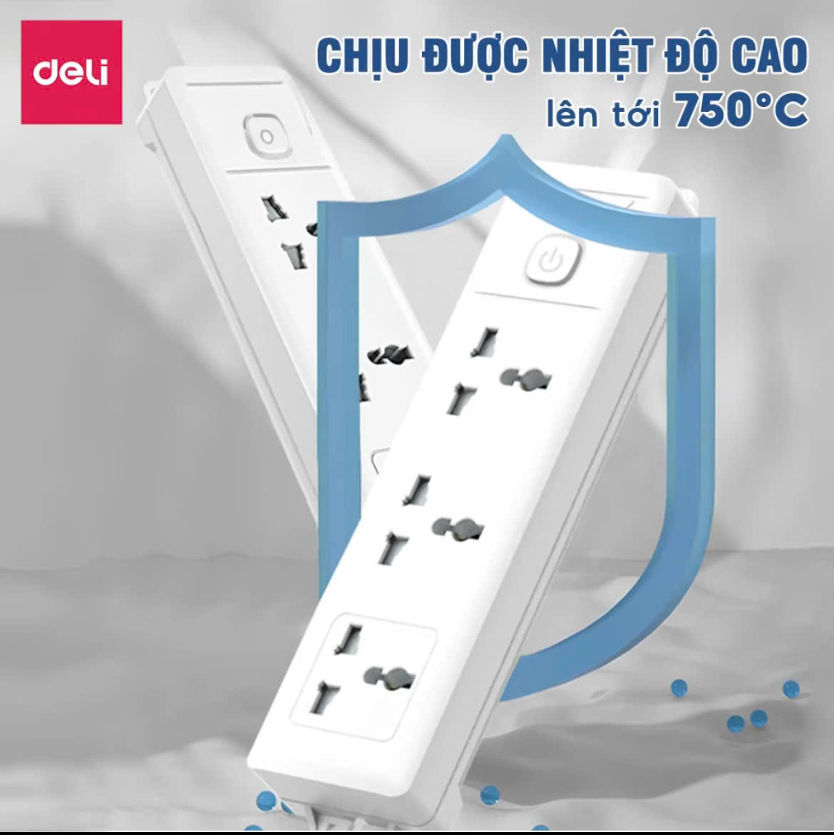 &Ocirc; cắm điện 3 c&ocirc;ng tắc 1 nguồn d&acirc;y d&agrave;i 5m - M&agrave;u trắng