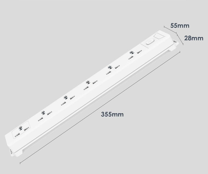 &Ocirc; cắm điện 6 c&ocirc;ng tắc 1 nguồn d&acirc;y d&agrave;i 3m - M&agrave;u trắng
