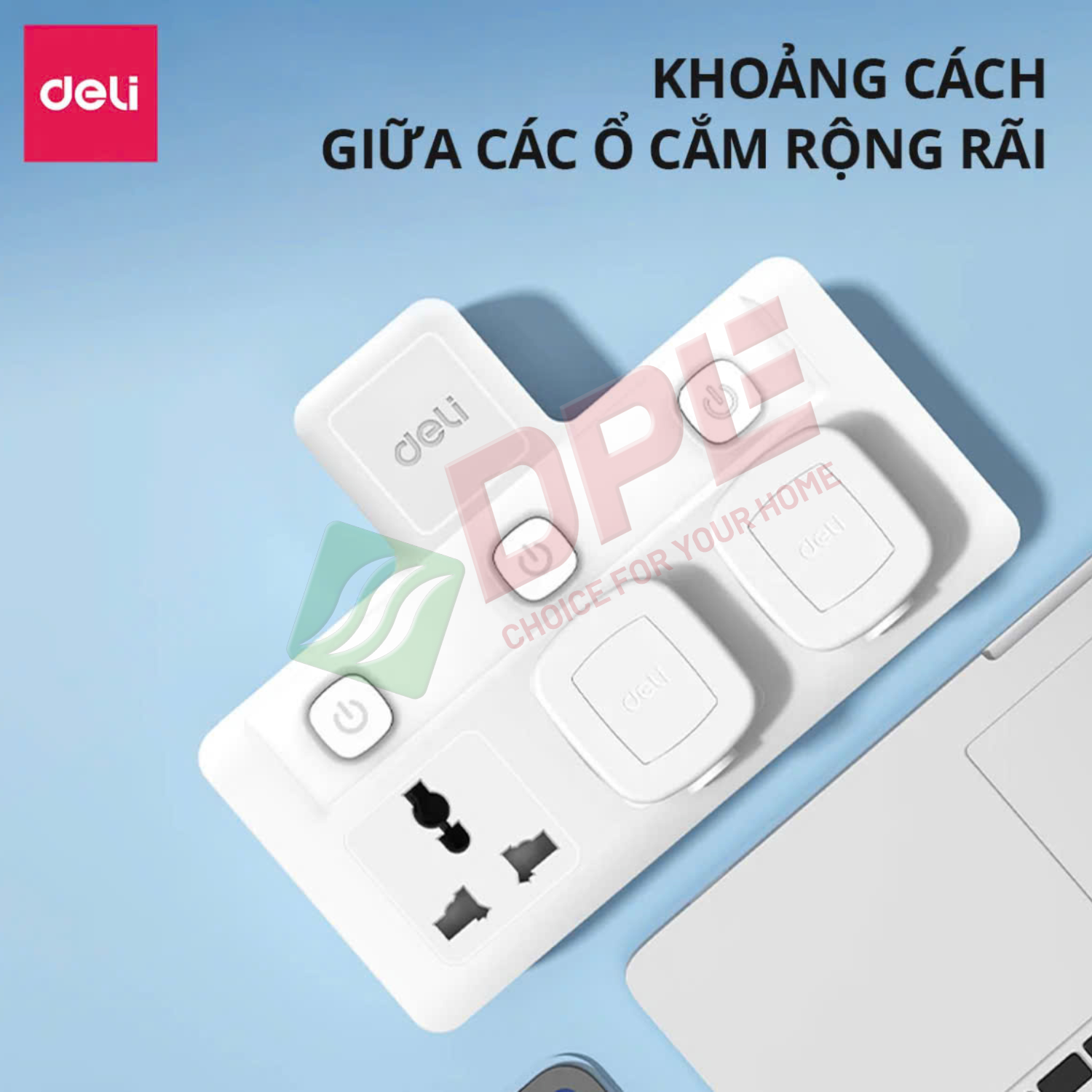 &Ocirc; cắm chữ T 2 c&ocirc;ng tắc 1 nguồn