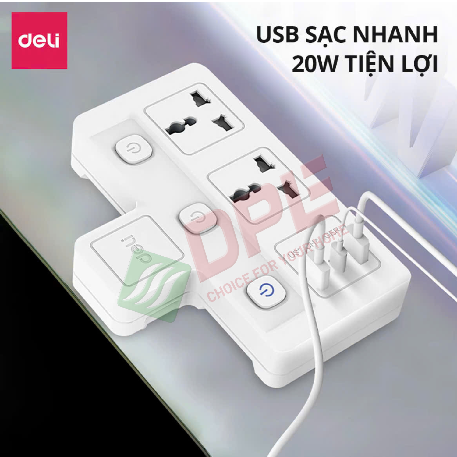 &Ocirc; cắm điện chữ T 3 c&ocirc;ng tắc 1 nguồn
