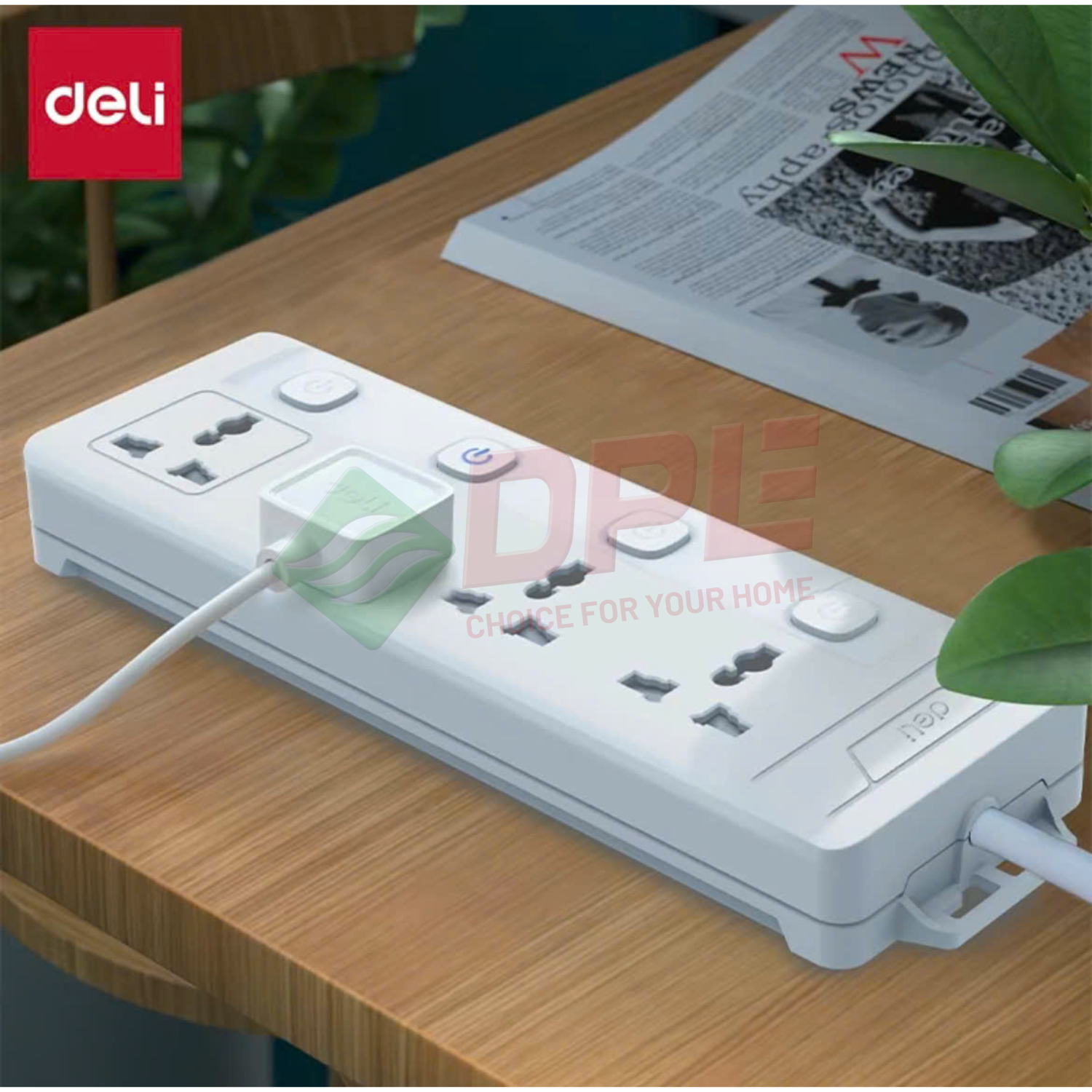 Ổ cắm điện 4 c&ocirc;ng tắc 4 nguồn ri&ecirc;ng d&acirc;y 5m - M&agrave;u trắng