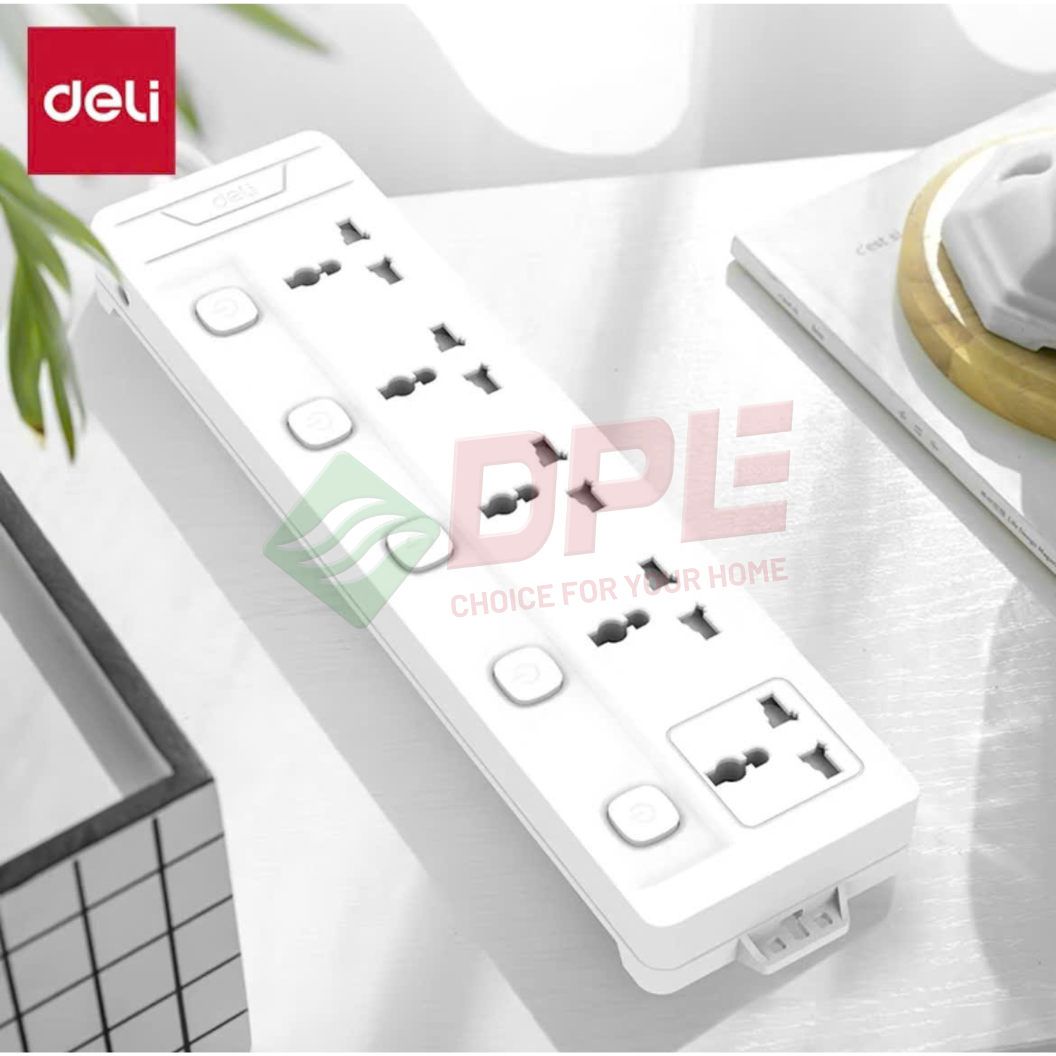 Ổ cắm điện 5 c&ocirc;ng tắc 5 nguồn ri&ecirc;ng d&acirc;y 5m - M&agrave;u Trắng