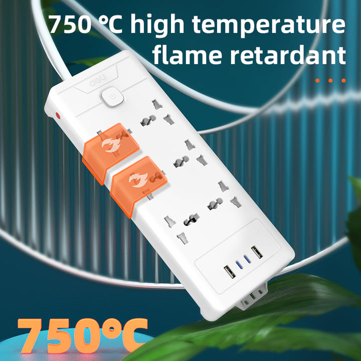 Ổ cắm điện 6 ổ, 2 USB, 2 TypeC, d&acirc;y 2m - M&agrave;u Trắng