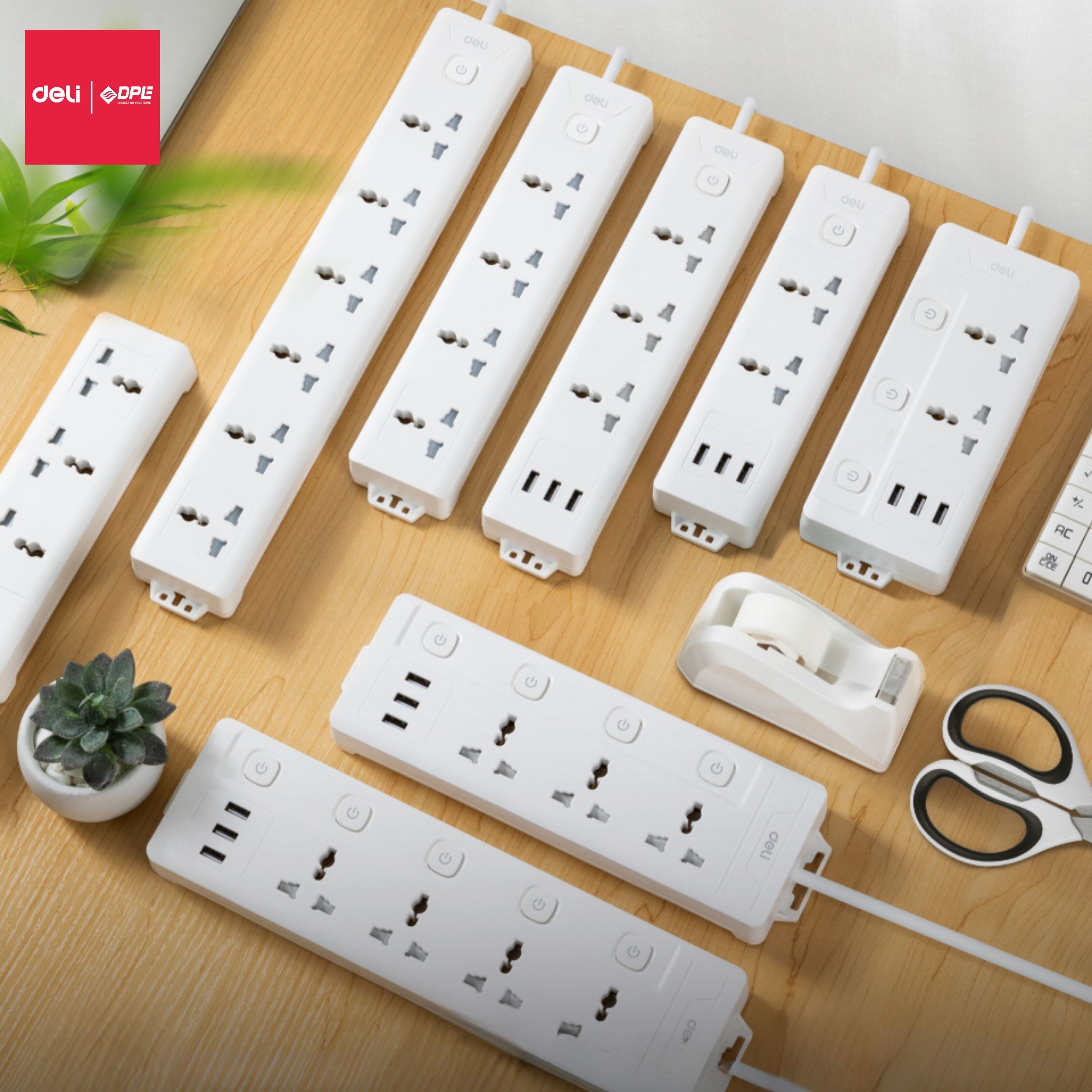 Ổ cắm điện 3 c&ocirc;ng tắc 1 nguồn d&acirc;y d&agrave;i 5m - M&agrave;u trắng