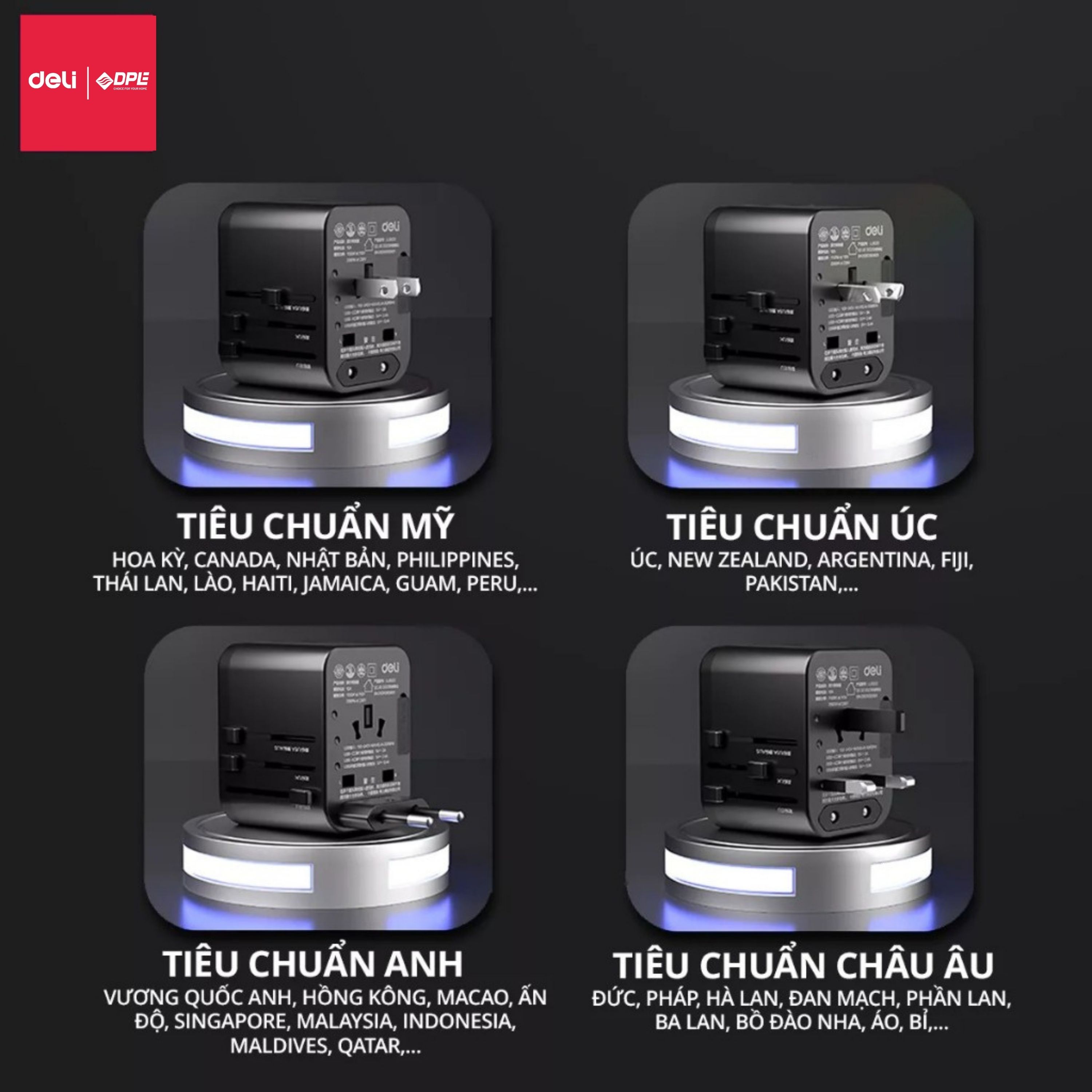 Ổ điện du lịch ph&ugrave; hợp hơn 150 quốc gia